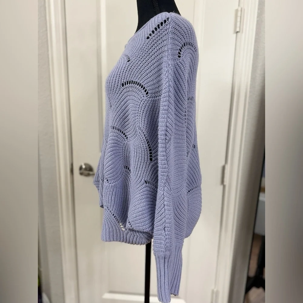 Easel Lavender Knit Poncho